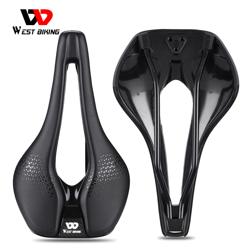 PU Leather Bike Seat Short Nose Racing Bike Saddle Hollow Bicycle Saddle Cushion