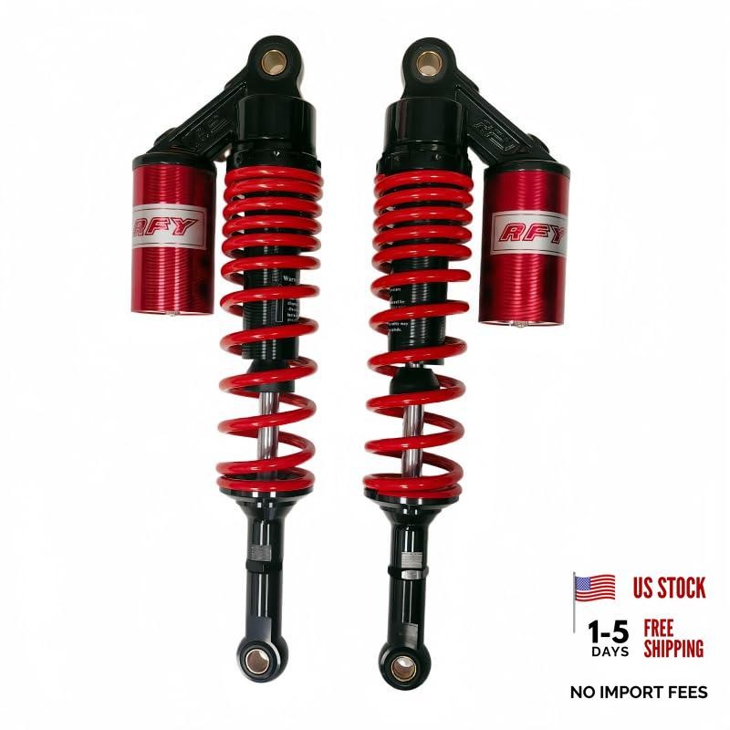 Red Black 7mm Spring Universal Motorcycle Air Shock Absorber 360mm 14.17″