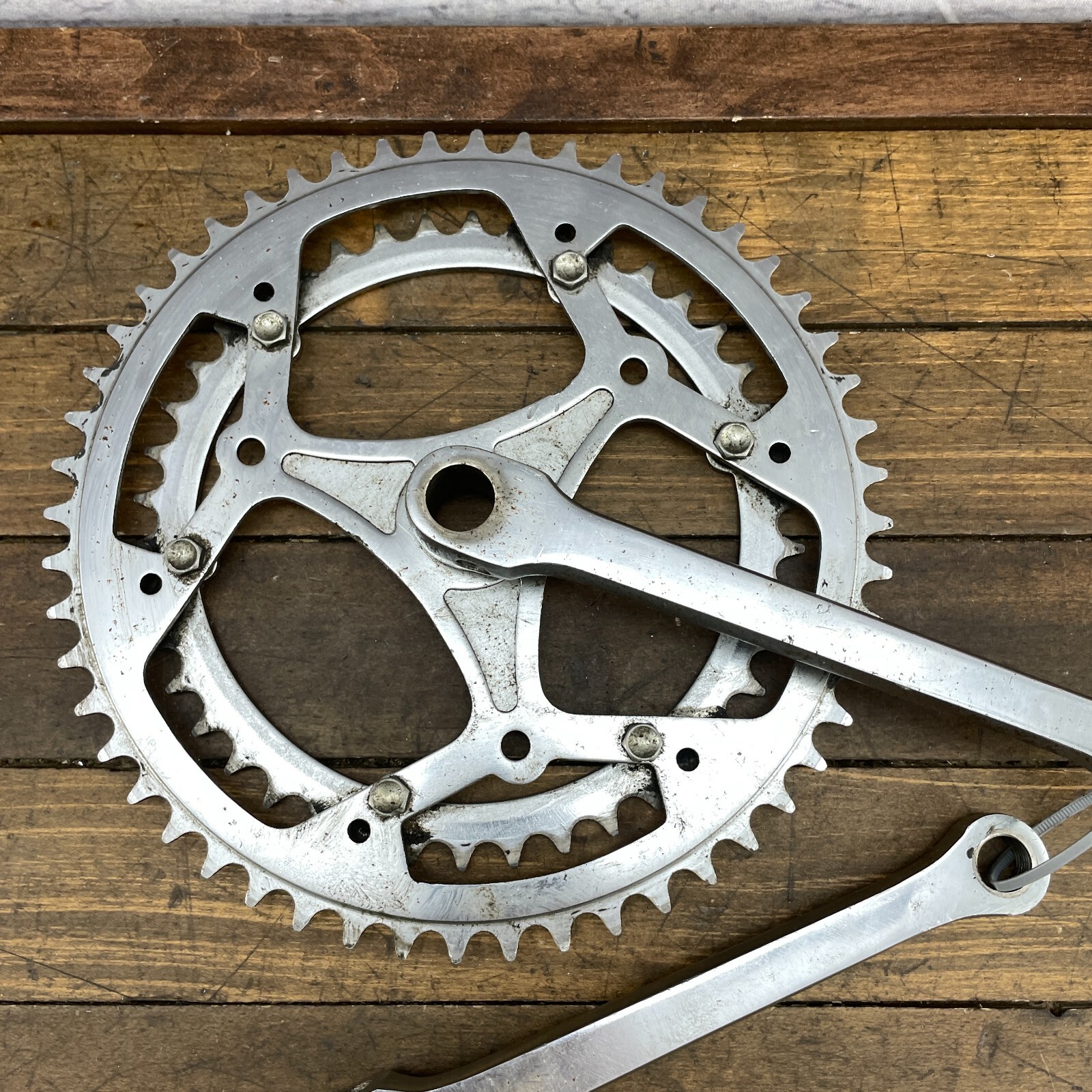 Vintage DOUBLE Cottered Crank Set Bottecchia Race 170 mm 70s 60s Steel Cranks