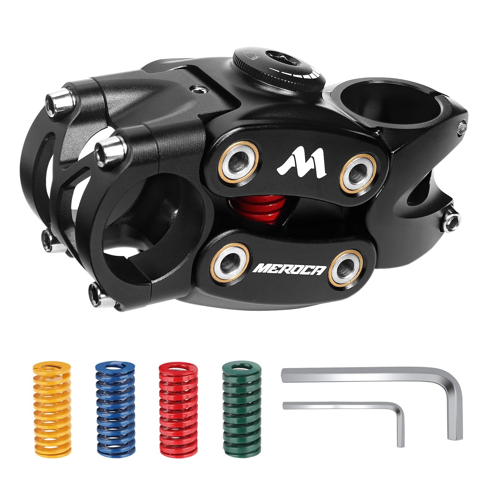 Adjustable Bike Suspension Stem 31.8mm, MTB Shock Absorbing Handlebar, 90mm Leng