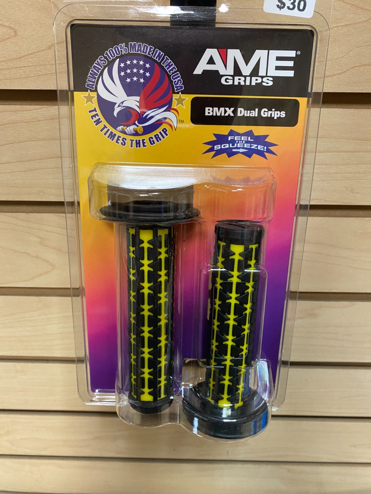 AME Old School BMX Grips Original Dual Color Black and Yellow GT Redline Retro
