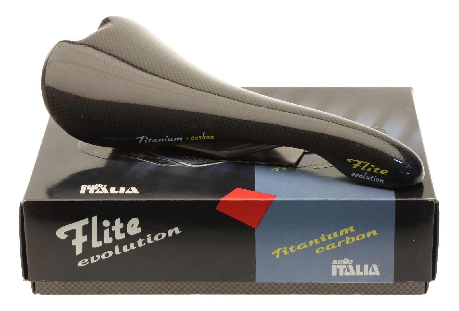 Selle Italia Flite Evolution Saddle Carbon Fiber Ti Rails NIB NOS NEW *Shelfwear