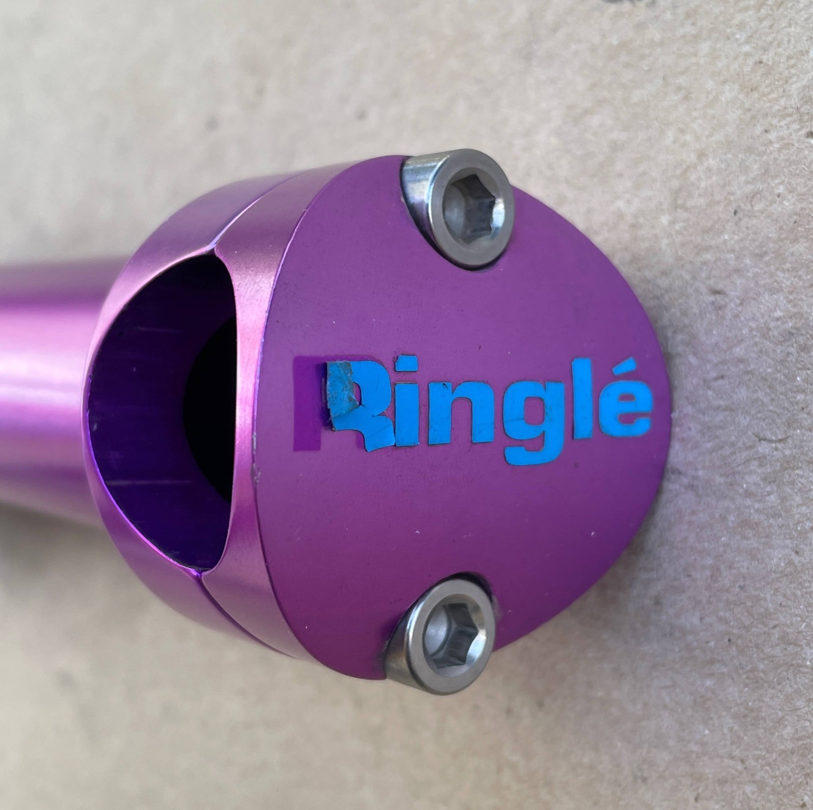 Vintage Ringle Zooka purple anodized threadless stem 1 1/8″, 145mm, 25.4 clamp
