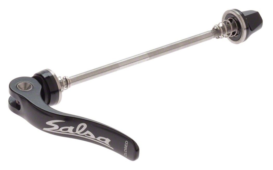 Salsa Front Stainless Flip-Off Skewer Black, For 100 mm Front Hub Spacing