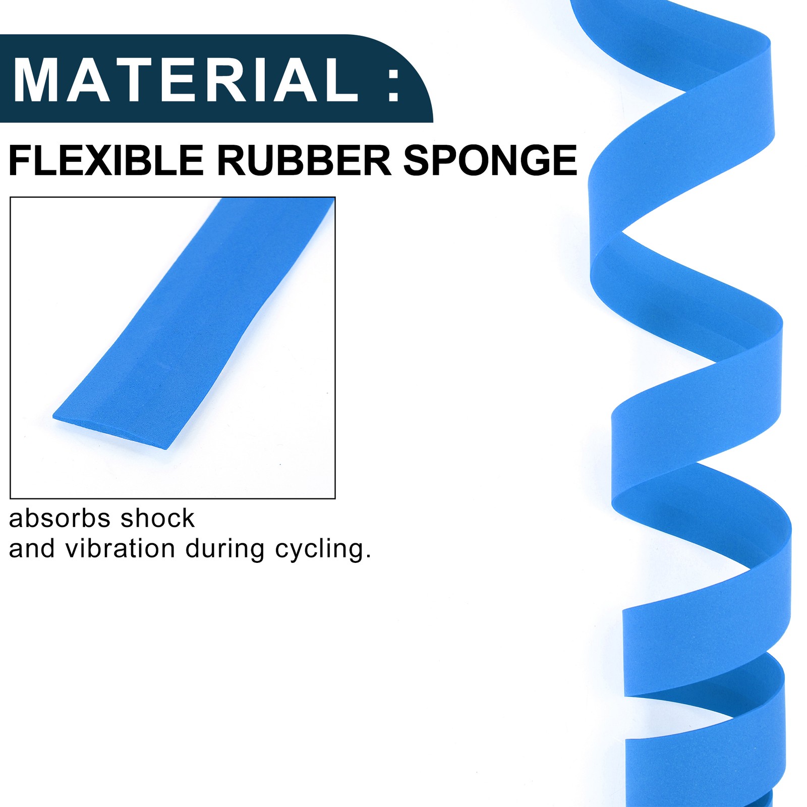 Bike Handlebar Tape Non-Slip Bicycle Handlebar Grip Tape Blue 1 Pair