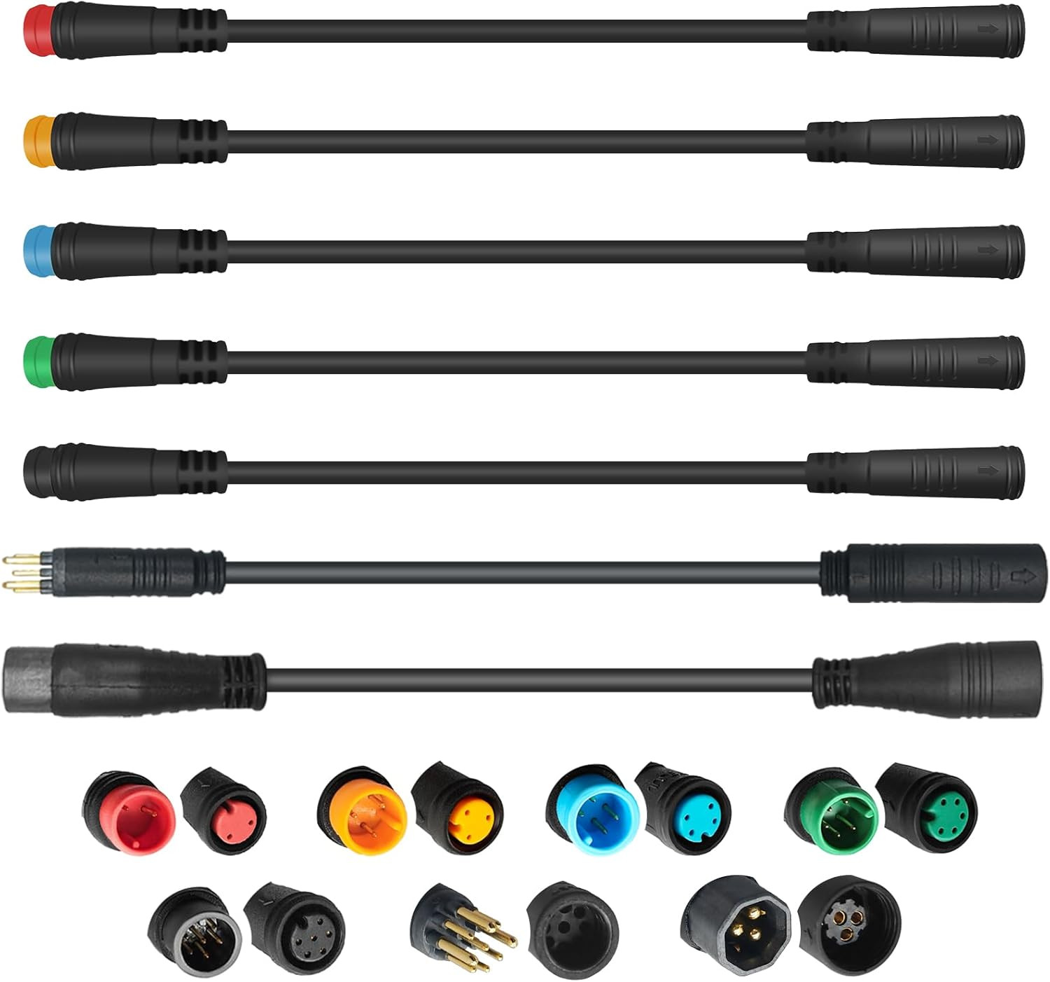 Ebike Extension Cable 2/3/4/5/6 Pin Waterproof Plug Female to Male for Electric
