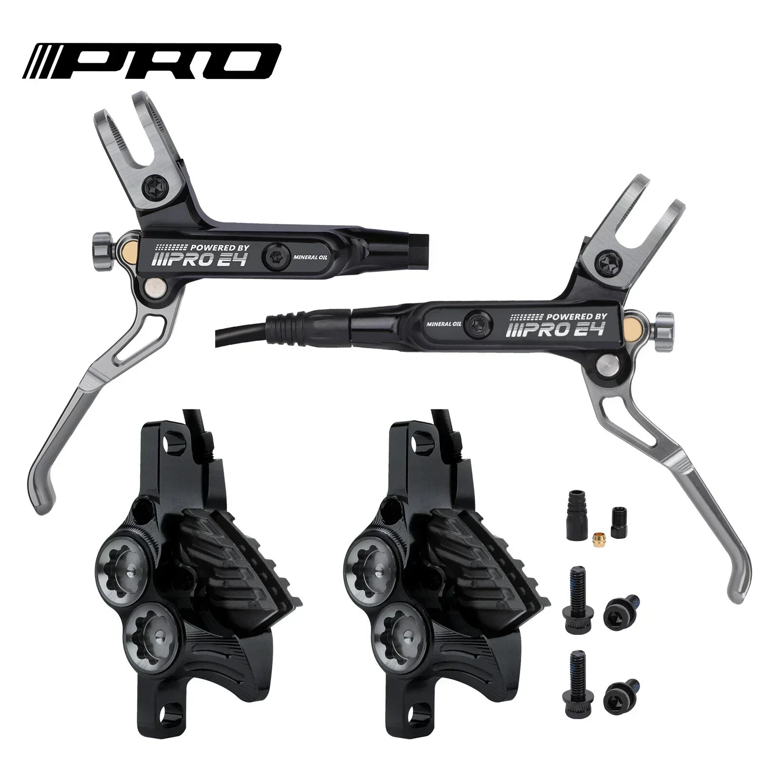 4 Piston Hydraulic Brake 800/1550mm Rear Internal Cable Routing Mtb Disc Brake