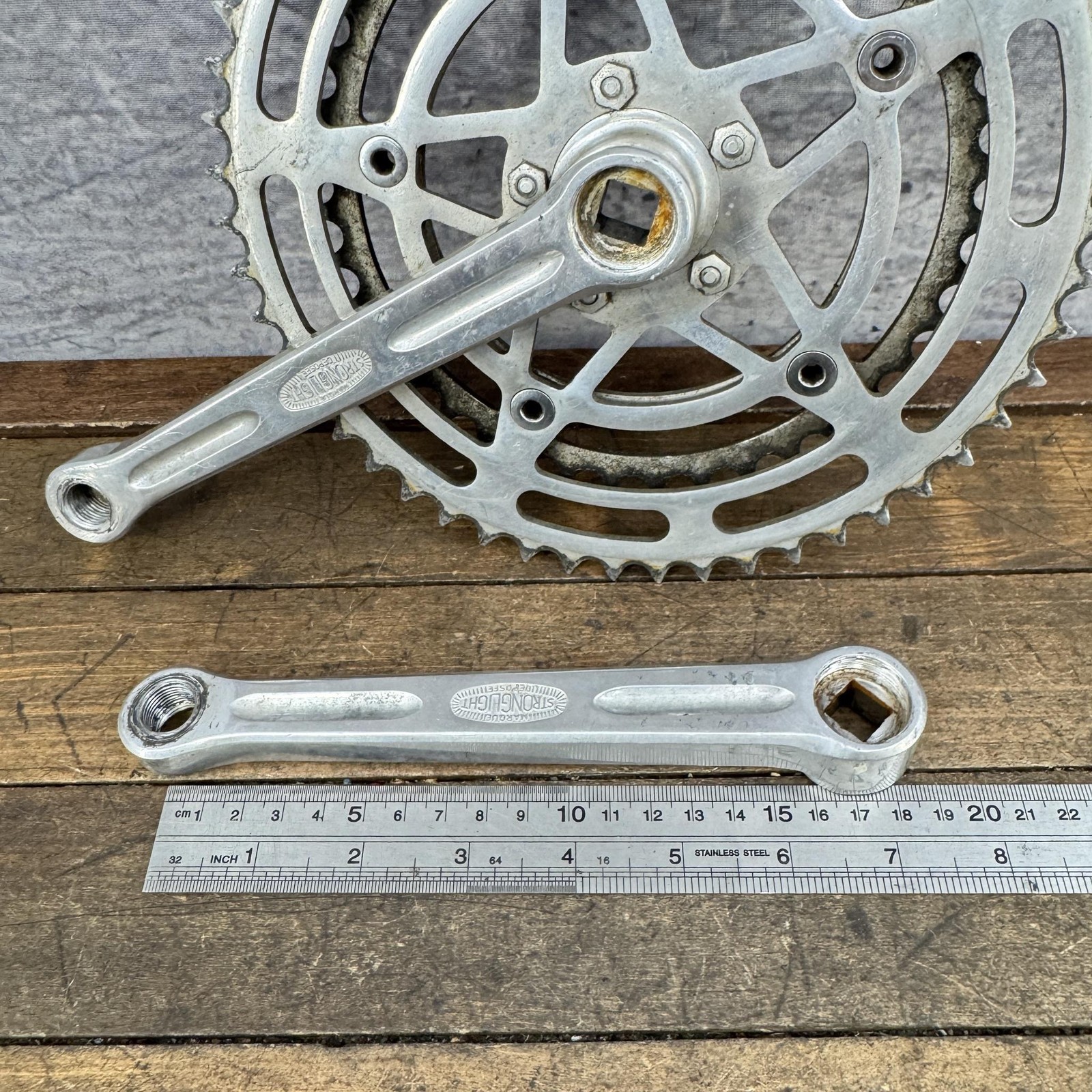 Vintage Stronglight 49D Crankset 170mm 52/40T Road Bike Double Alloy France