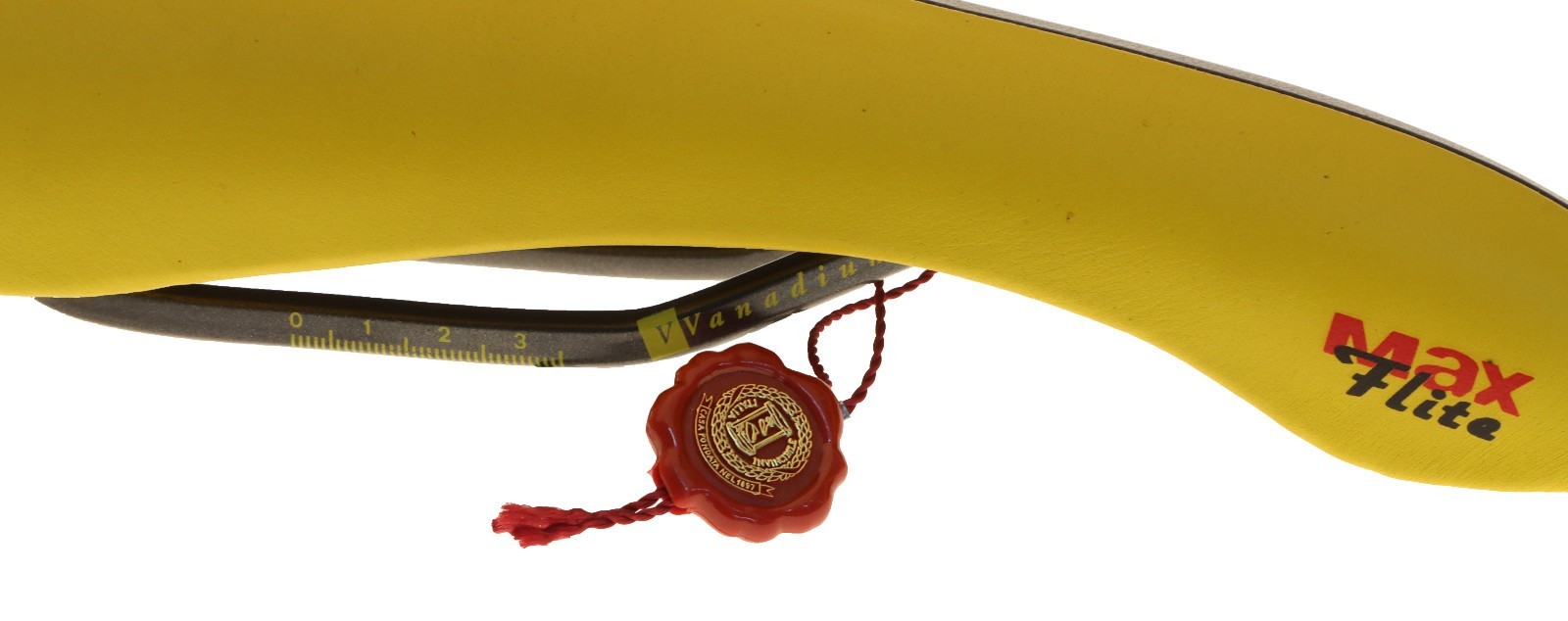 Selle Italia Max Flite Saddle Vanadium Rails Black & Yellow Leather