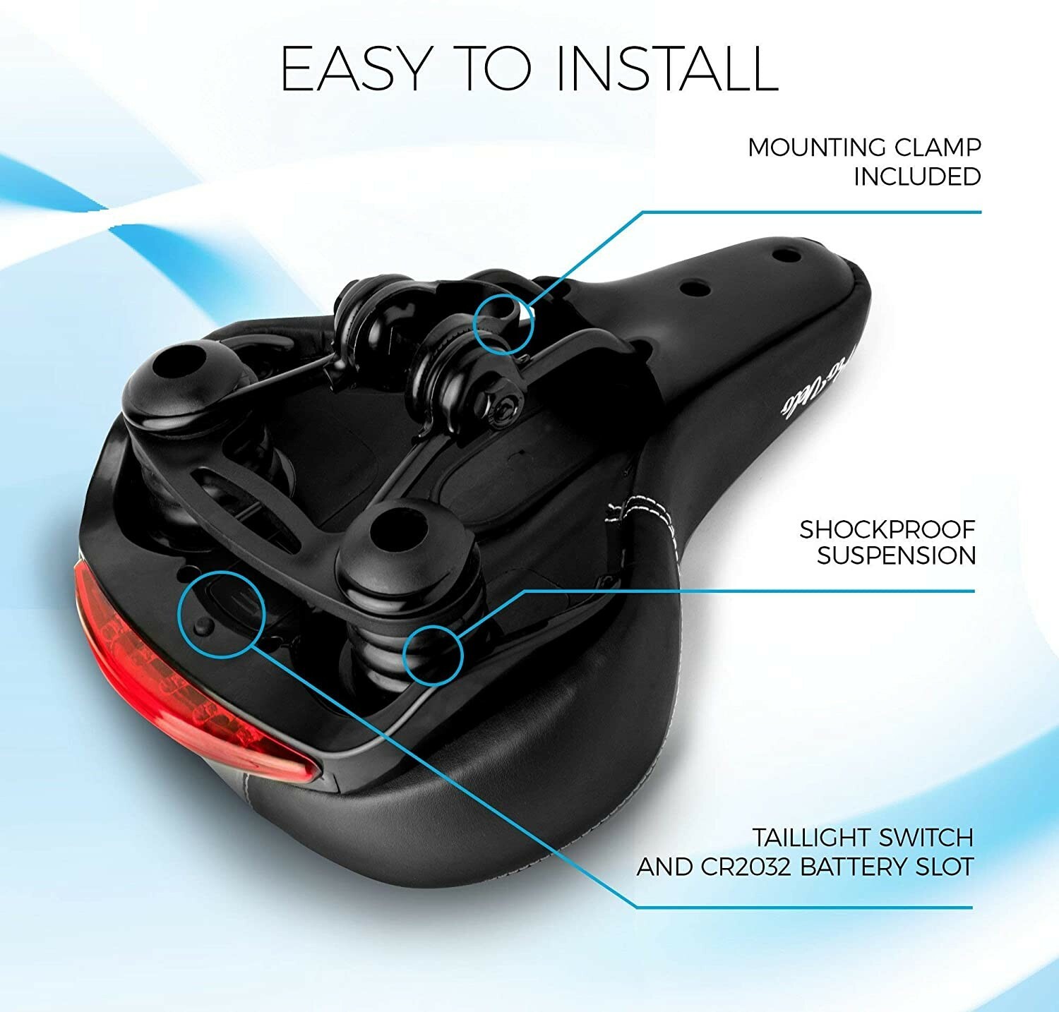 Comfort Bike Seat Men Women – Wide Soft Padded Bicycle Saddle Cushion Cruiser
