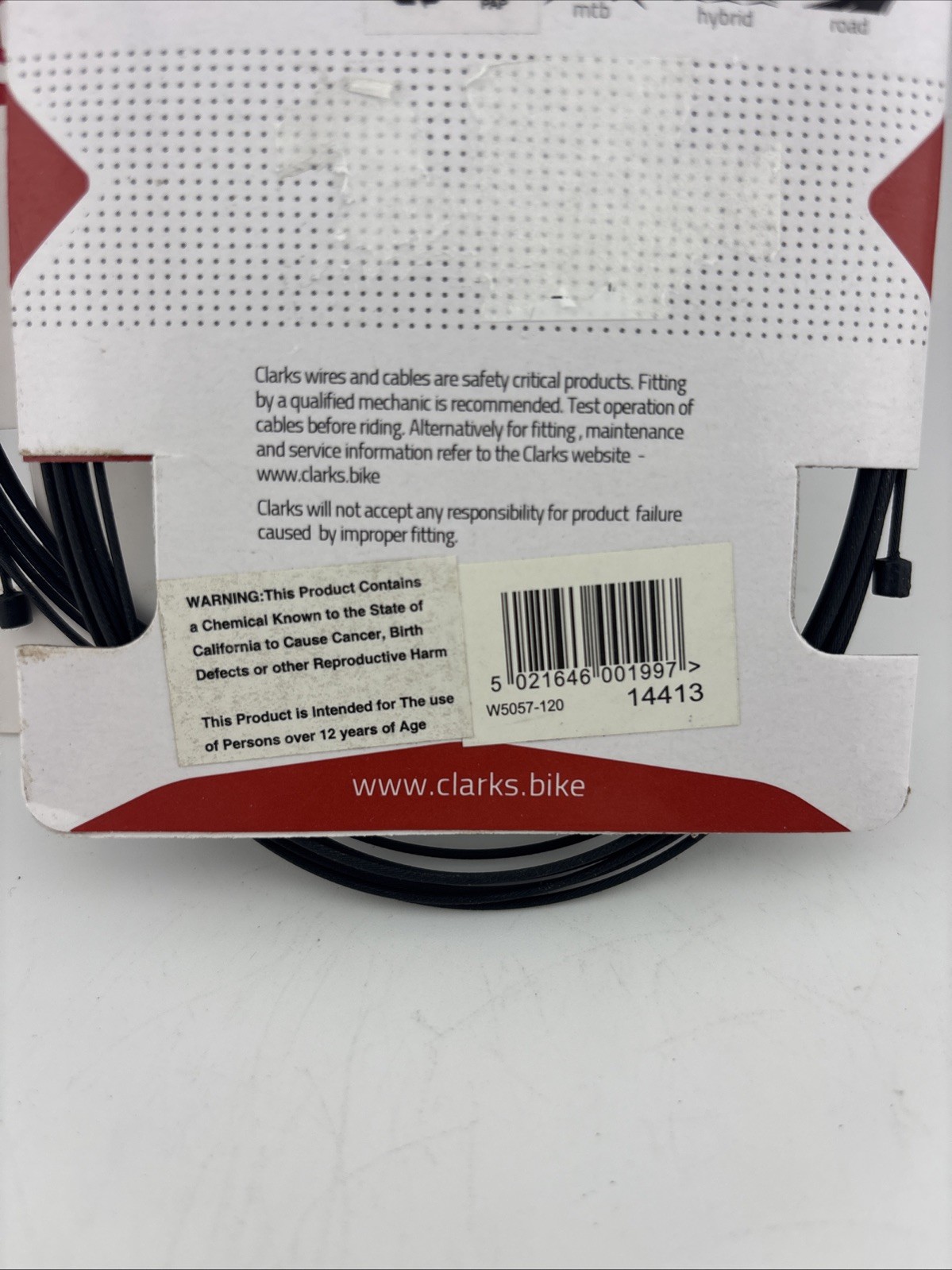 Pack of 2 Clarks Galvanized/Teflon Gear Wire Front or rear 3060mm 1.1mm Black