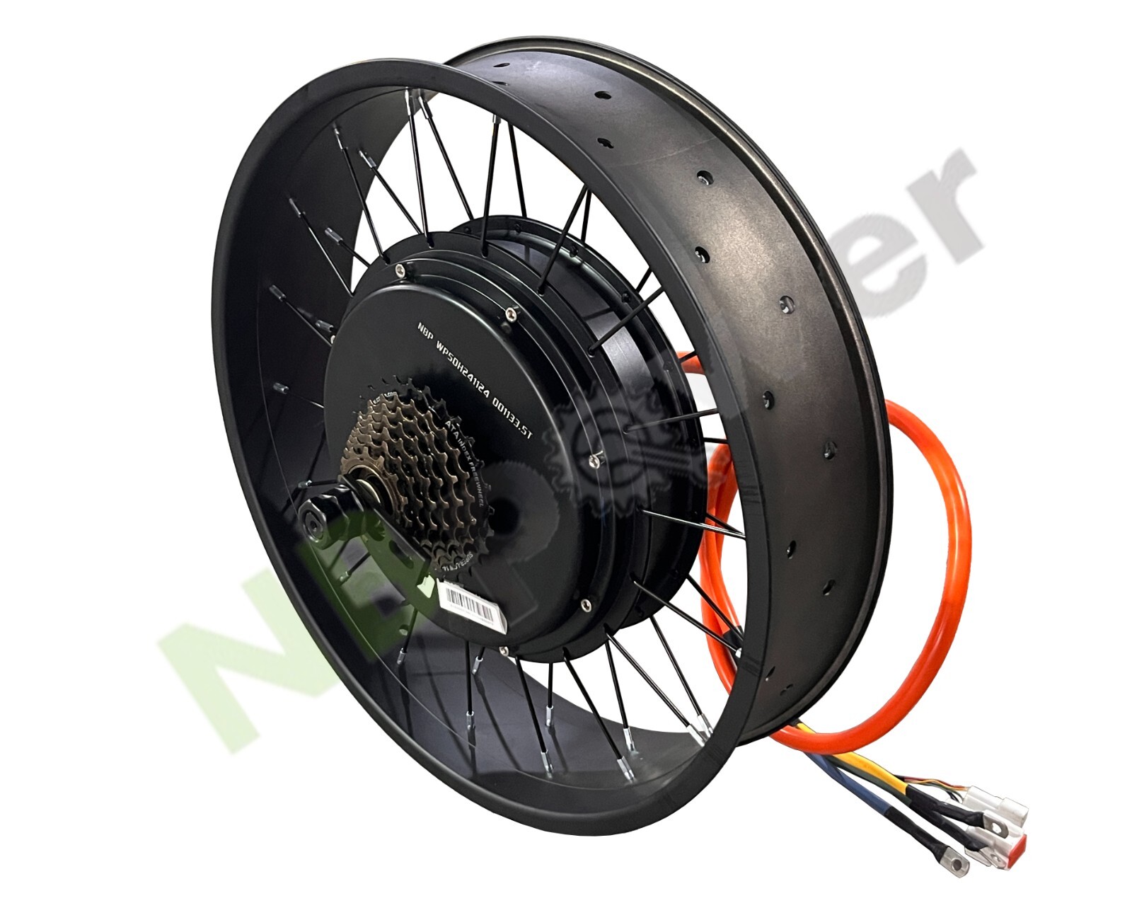 QS205 48-72V 5000W 170MM dropout 50H BLDC hub motor wheel with tire.