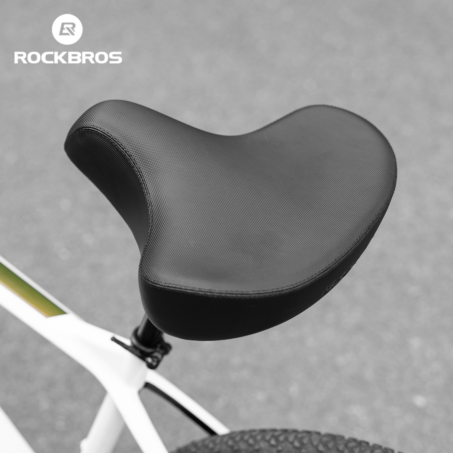 ROCKBROS Wide Bike Seat Oversized Bike Saddle Comfortable Padded Shock Absorbing
