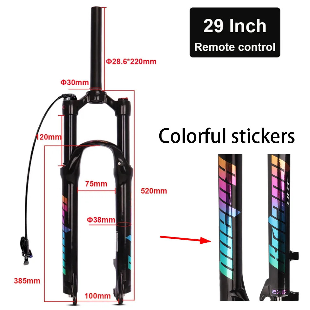 26/27.5/29Inch Mountain Bike Air Supension Frok 120mm Air and Oil Remote QR Fork