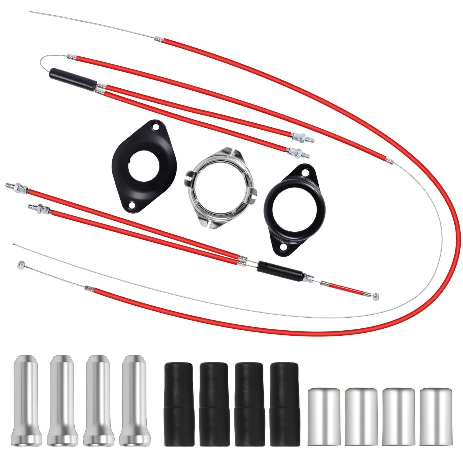 Premium BMX Bike Gyro Brake Cables Front Rear Upper Lower Repair Wire Red
