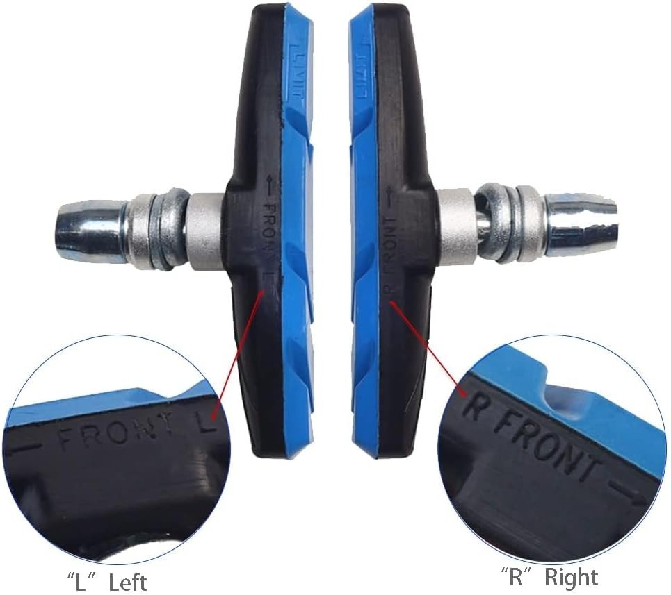 2 Pairs MTB V-Brake Pads 70mm – Quiet No-Skid Rubber Bicycle Brake Blocks 4 Pcs