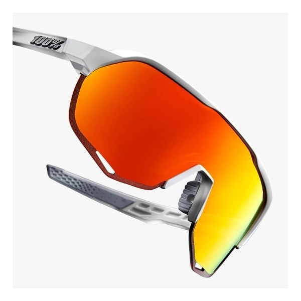 100% S2 Soft Tact Sunglasses Off White/HiPER Red Mirror Lens