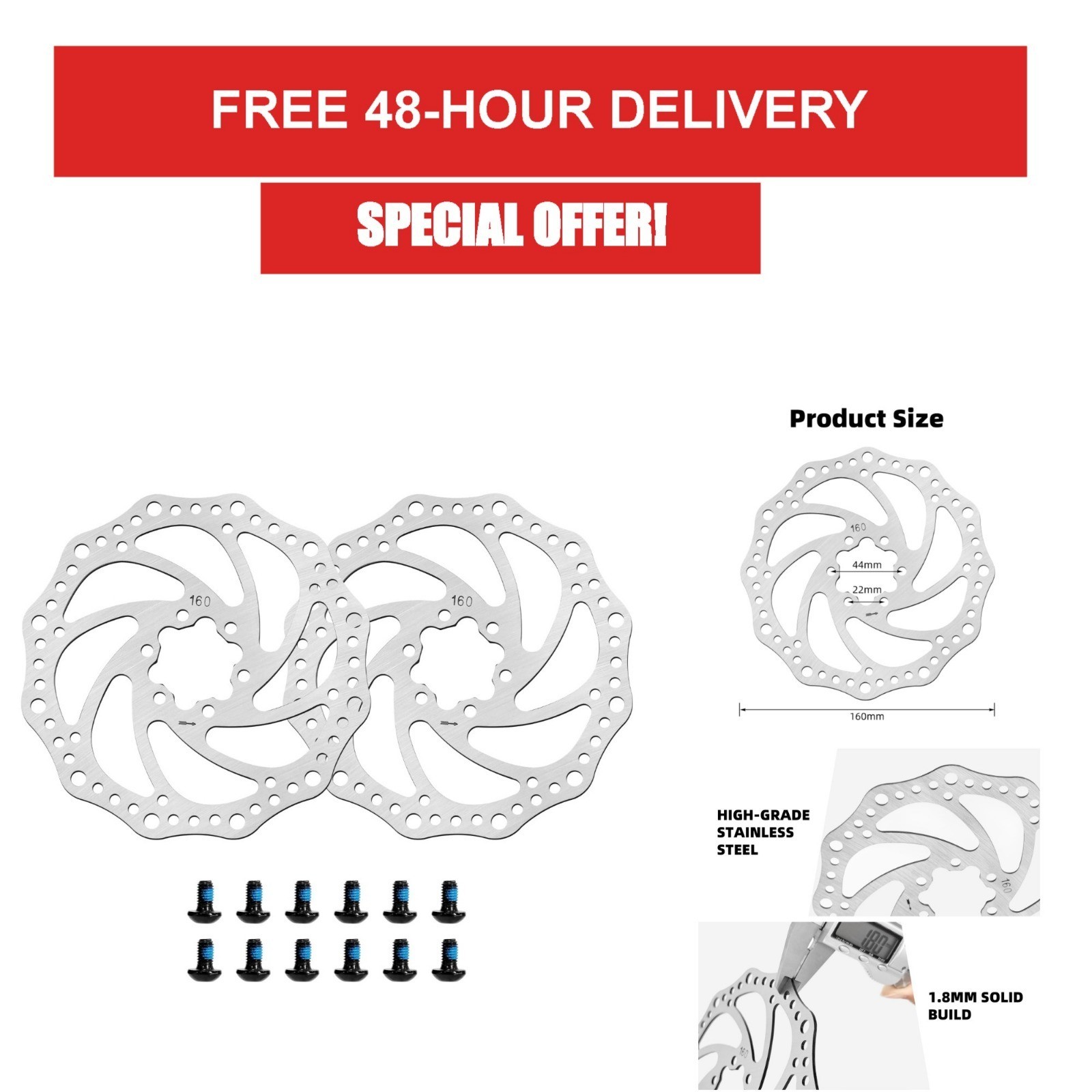 Zmgdrm 160mm MTB Disc Brake Rotor with 6 Bolts for Mountain Bikes