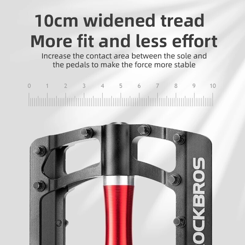 ROCKBROS MTB Bike Flat Pedals Aluminum Alloy 9/16″Sealed Bearing Platform Pedals