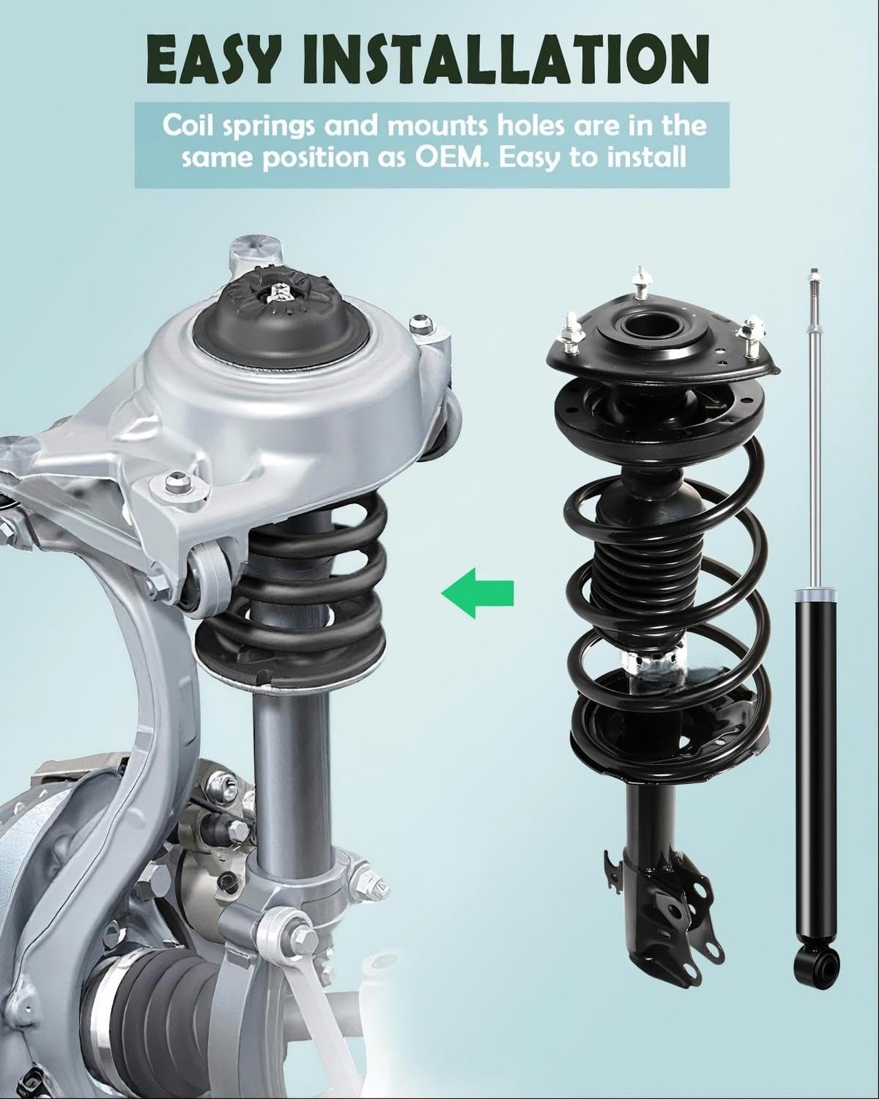 SCITOO Front and Rear Pair Strut & Spring Complete Assembly Compatible with 2…