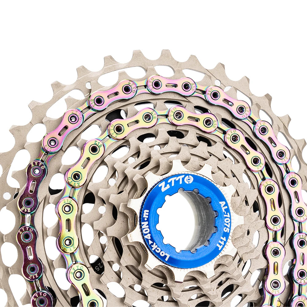 Golden Oil Slick All Speed 8 9 11 12 Bicycle Chain Hollow Light Weight Durable