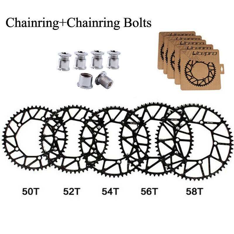 Litepro Folding Bike Chain Wheel 130BCD 52/54/58T Single Chainring ​​Narrow Wide