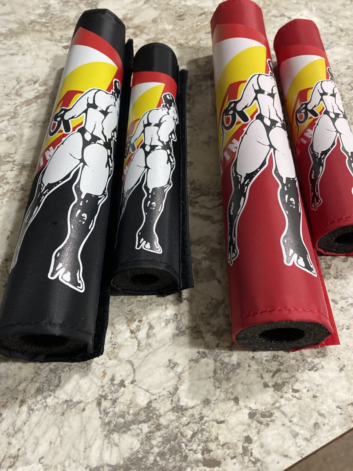 S&M BMX PAD SET REDLINE BIG DOG PADS LIMITED EDITION BMX PADS SETS BLACK/RED