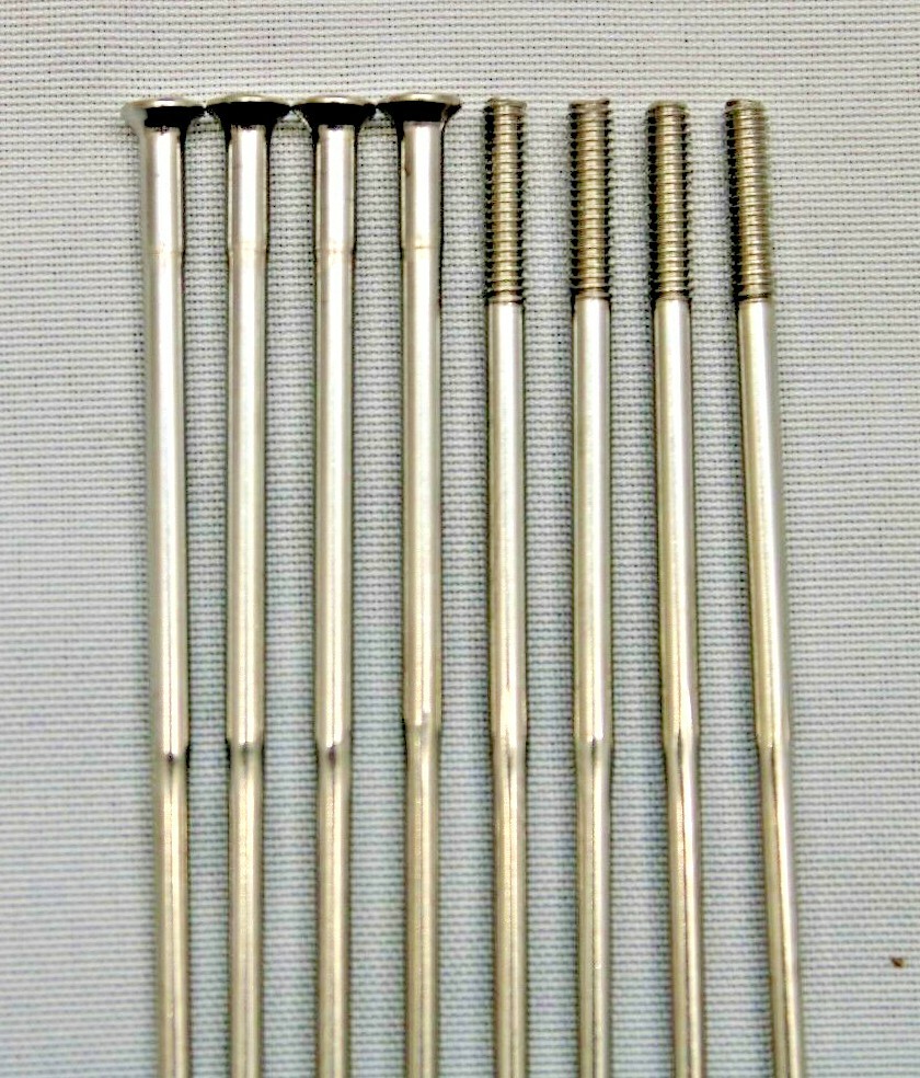 SILVER STRAIGHT PULL Double butted 14g (2.0/1.7) bicycle spokes w/o nipples