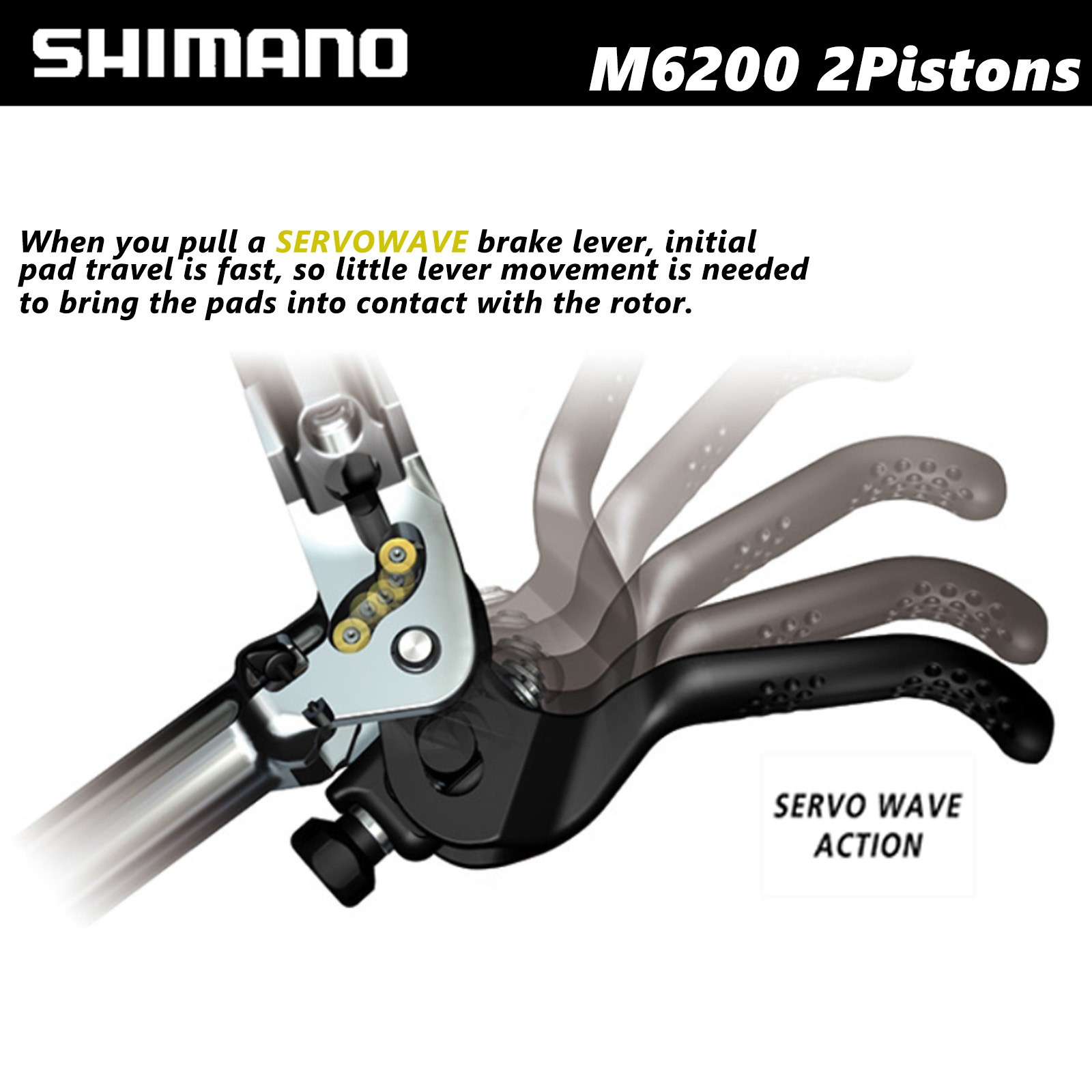 Shimano Deore SL-M6200,BR-M6200 2Piston Hydraulic Disc Brake Set Front&Rear Bulk