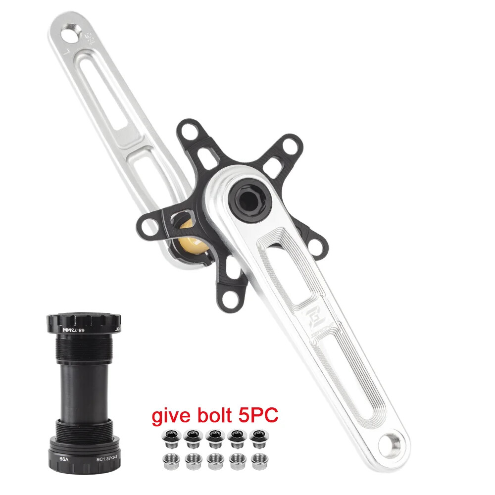 165/170/175mm Road Bike Crankset Folding Bicycle Hollow Crank Chainring 110BCD