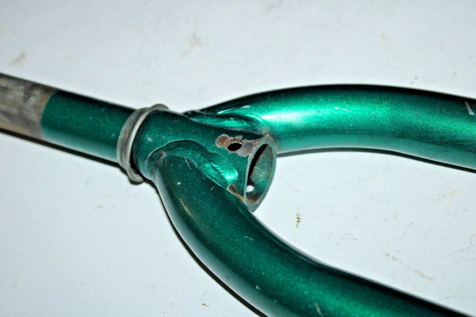 Vintage Touring Road Bike Fork 1″ Threaded 170mm Green Steel Hybrid USA Shipper