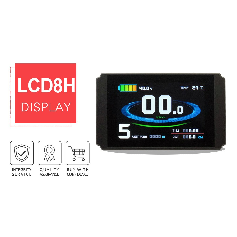 KT-LCD8H KT Color LCD Display Screen e-Bike Waterproof Plug Meter 24V/36V/48V