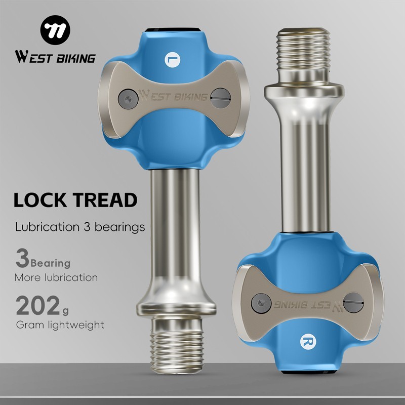 Road Bike Lock Pedals 3 Bearing for SPEEDPLAY Bicycle Clipless Pedals Blue