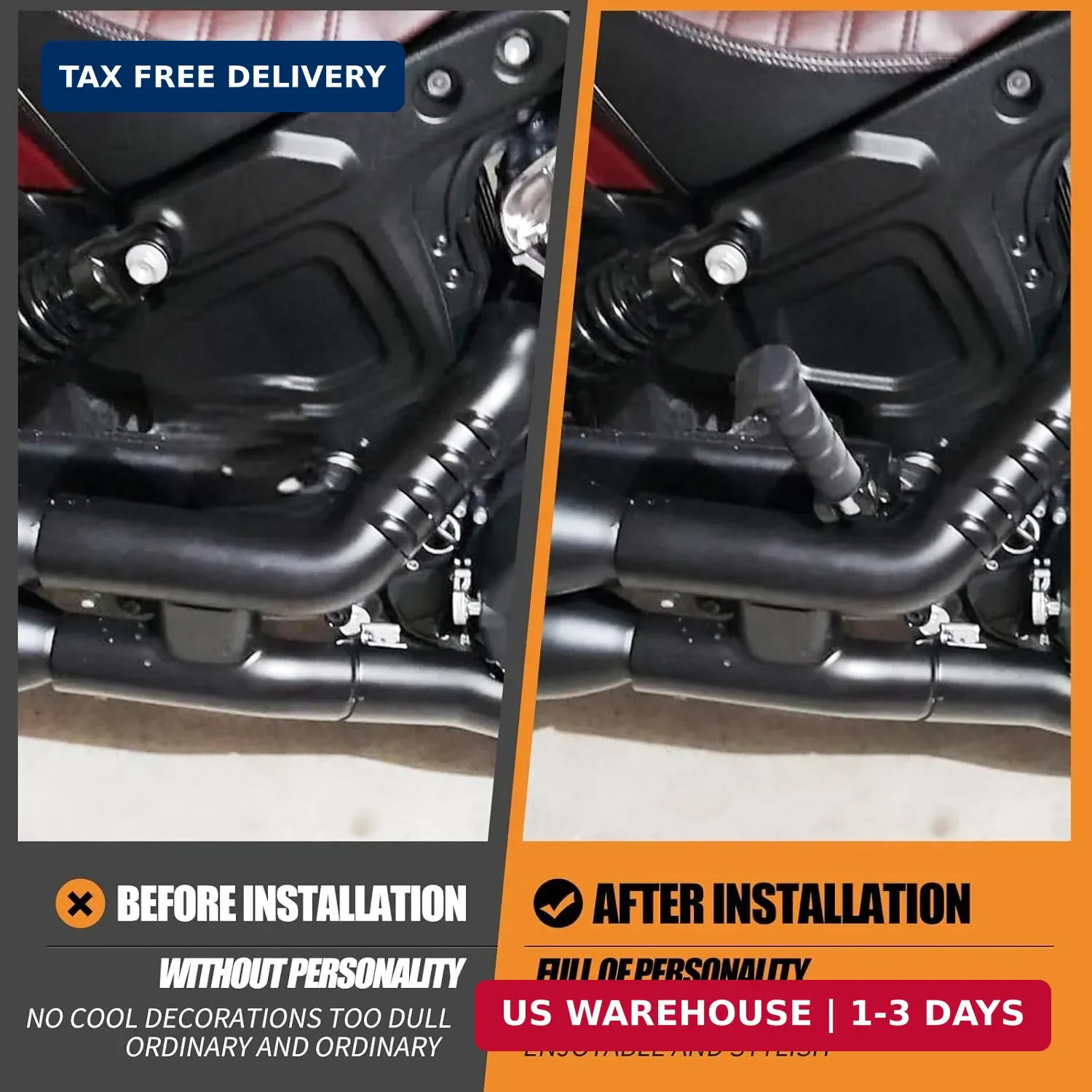 Motorcycle Rear Passenger Foot Pegs Footrest Mount Bracket Fit 2018-2025 (Gloss