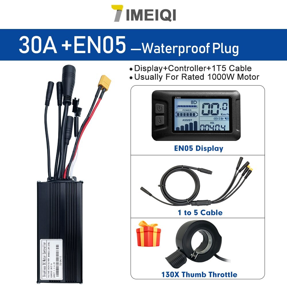E-bike Sine Wave Waterproof Controller 36V/48V 17A 26A 30A with LCD S866 Display