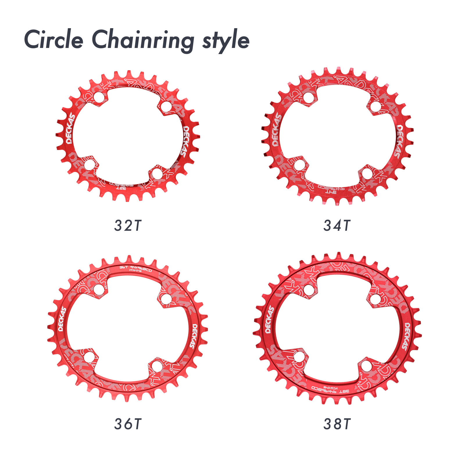 Deckas Chainring 96BCD Round Oval 32t-38t MTB Bike Road M4000 M4050 NX GX Alivio