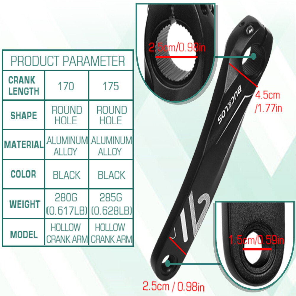 Bucklos Crank Arm 152/170/175mm Square/Diamond/Spline Hole MTB Electric Bicycle