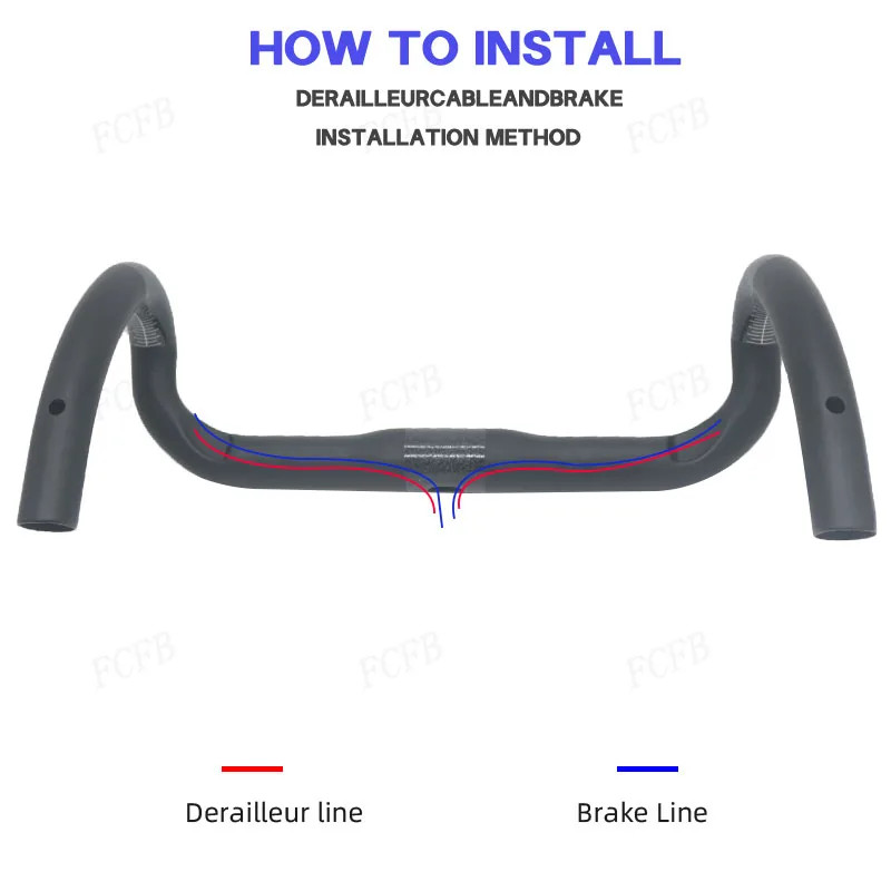 Carbon Road Bike Handlebar 300/320/340/360/380/400/420/440mm Internal Routing