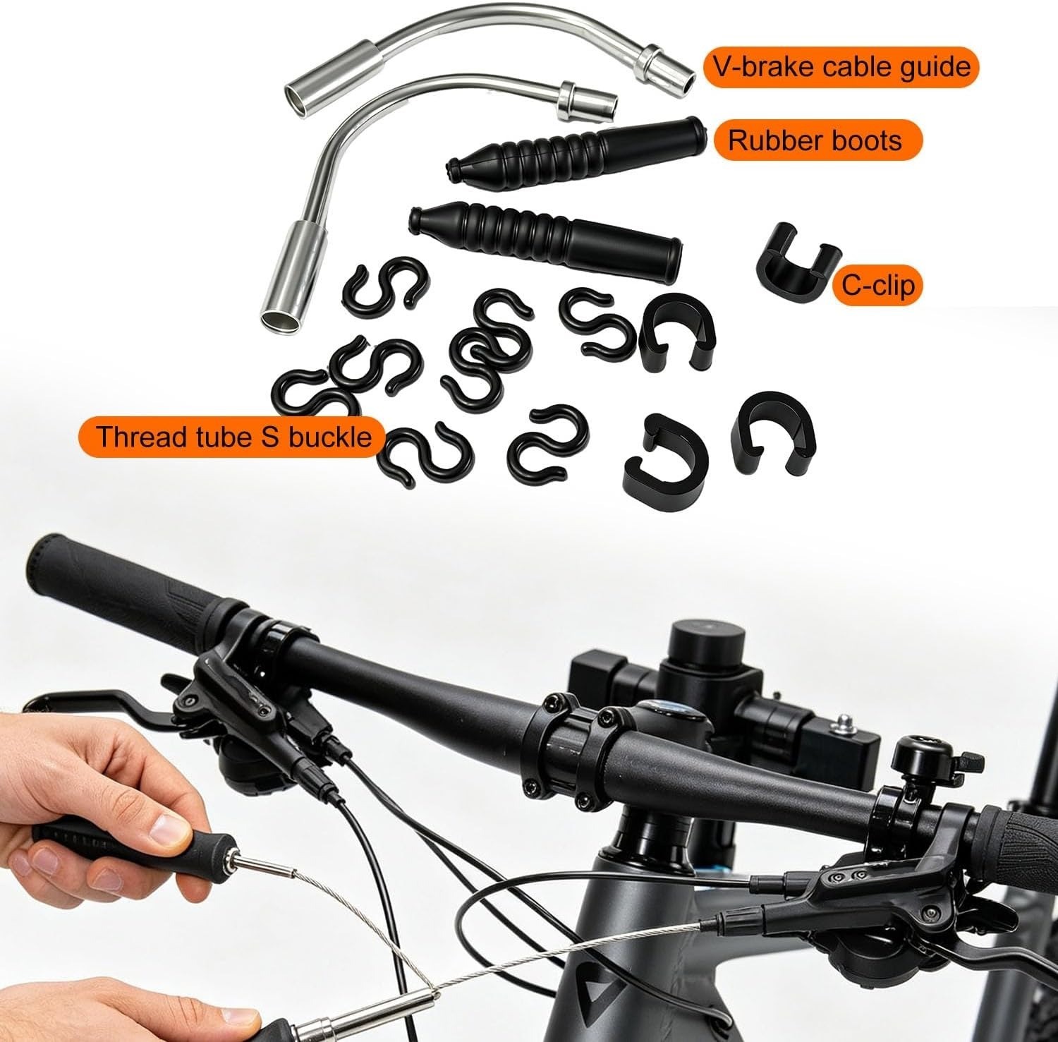 107PCS Stainless Steel Wire Cutter Bike Brake Cable Housing Shifter Cable Housin