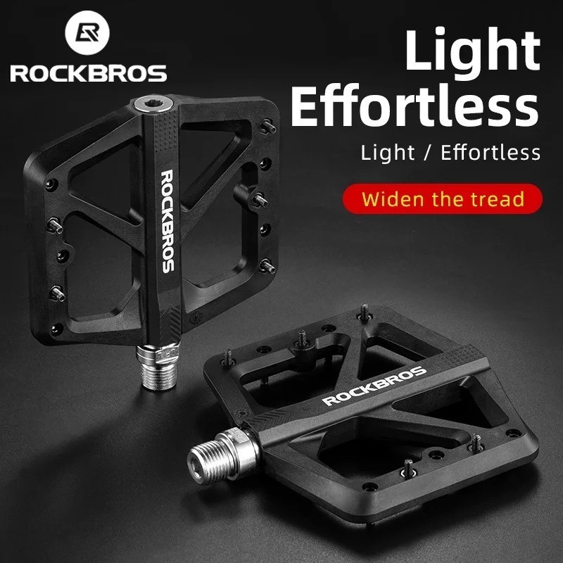 ROCKBROS MTB Bike Lock-to-Flat Pedal Aluminum Alloy Pedal Lock/Flat Pedal SPD