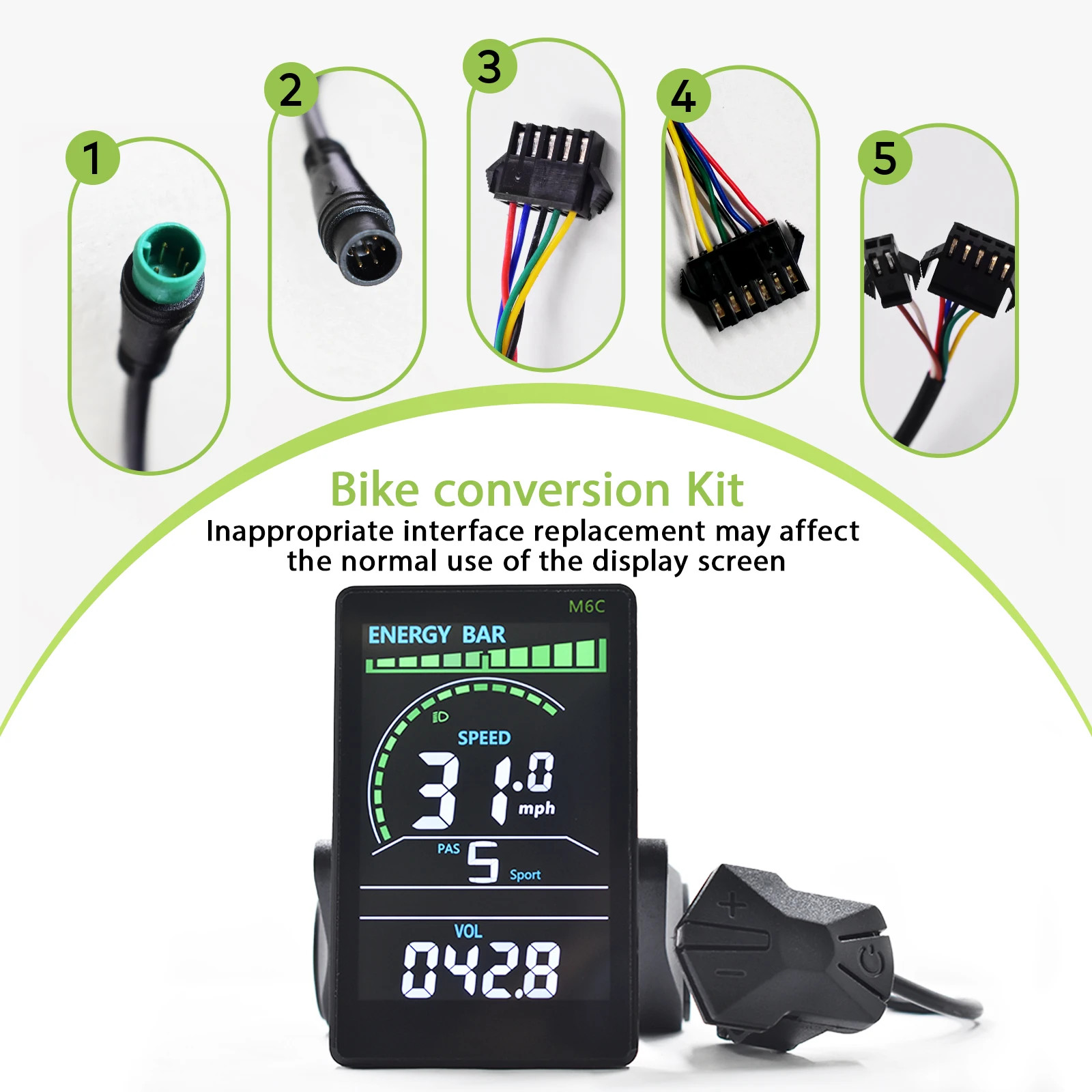 UART2 Electric Bike Computer Wired Speedometer Waterproof Bicycle Computer