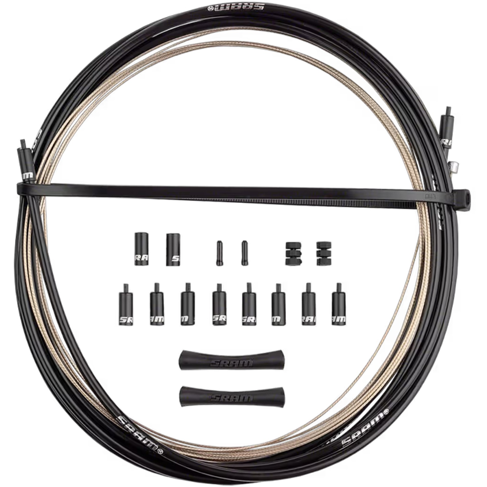 SRAM SlickWire Shift Cable and Housing Kit – Road/MTB, 4mm, Nylon Braided, Black