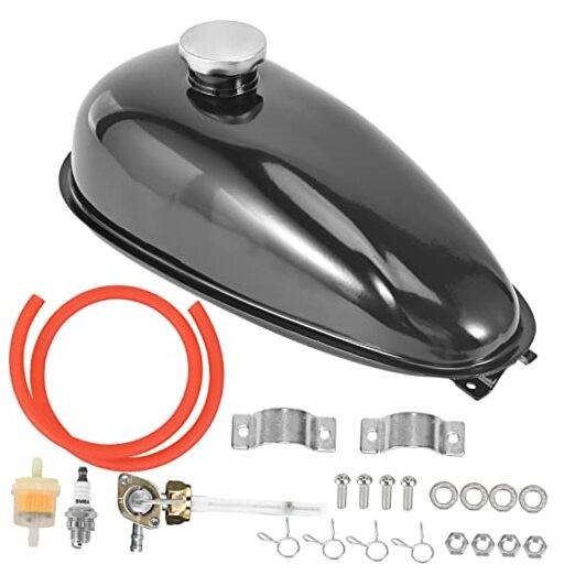 Upgrade Metal Fuel Gas Tank with Petcock Cap for 49cc 50cc 4L (1.06 Gallons)