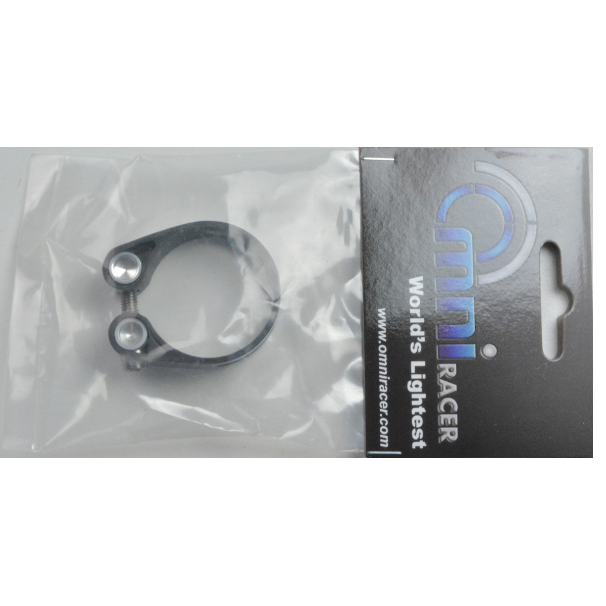 OMNI Racer WORLDS LIGHTEST Carbon Titanium Seatpost Clamp: 31.8-32mm GLOSSY 11g