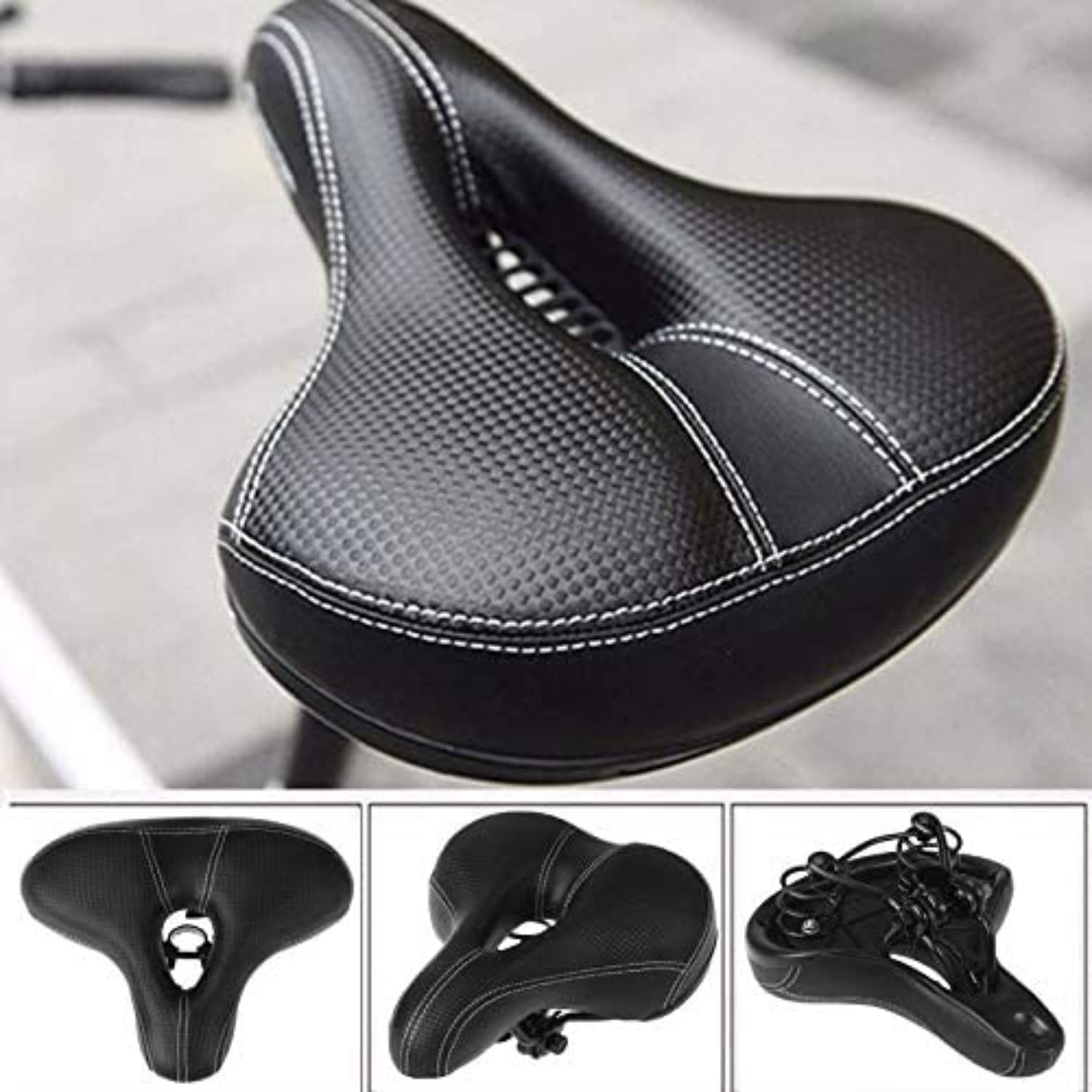 Comfortable Wide Bike Seat Cushion – Soft Padded Bicycle Saddle with Dual Sho…
