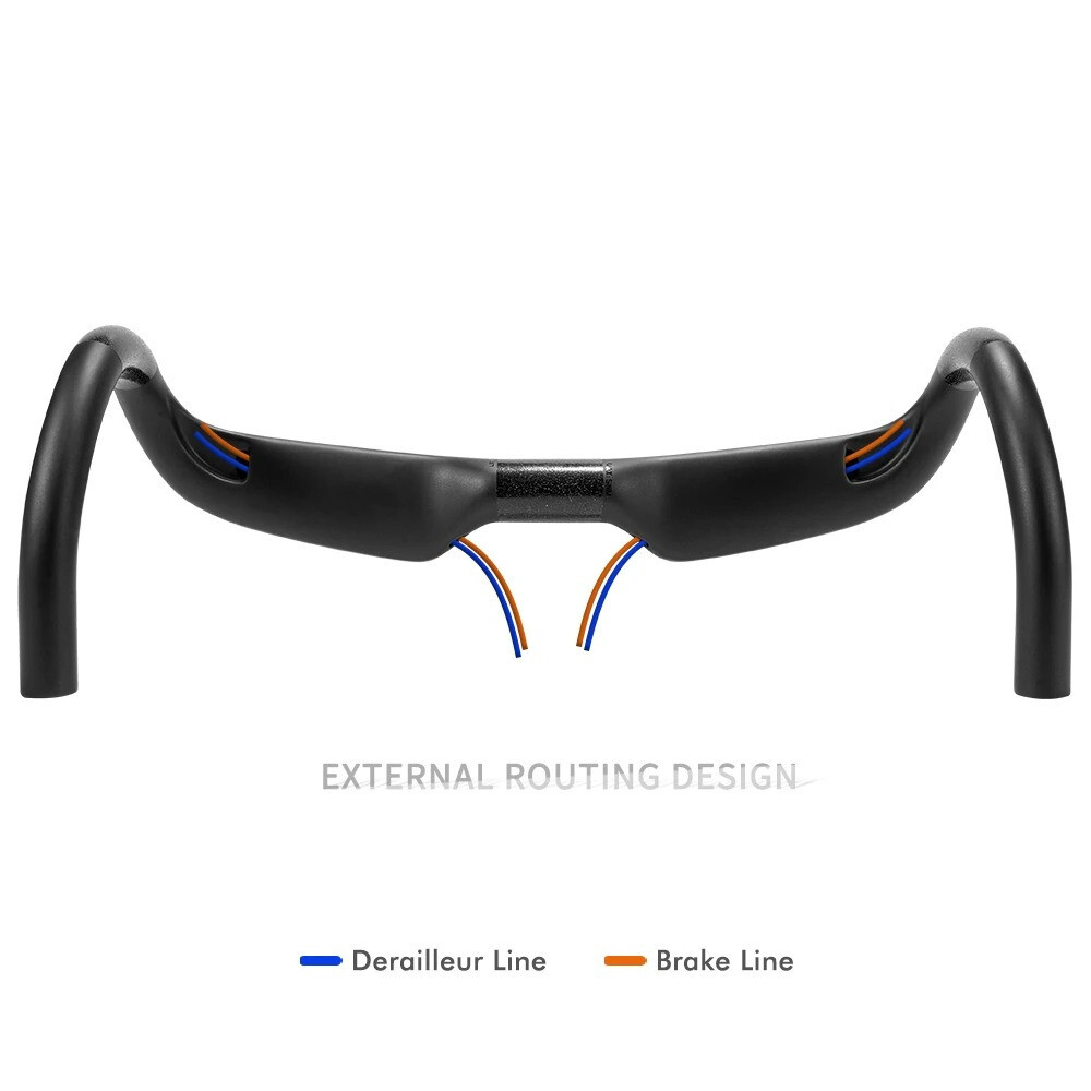 TOSEEK Carbon Bicycle Handlebar Cable Internal Gravel Road Bike Drop Bar 31.8mm