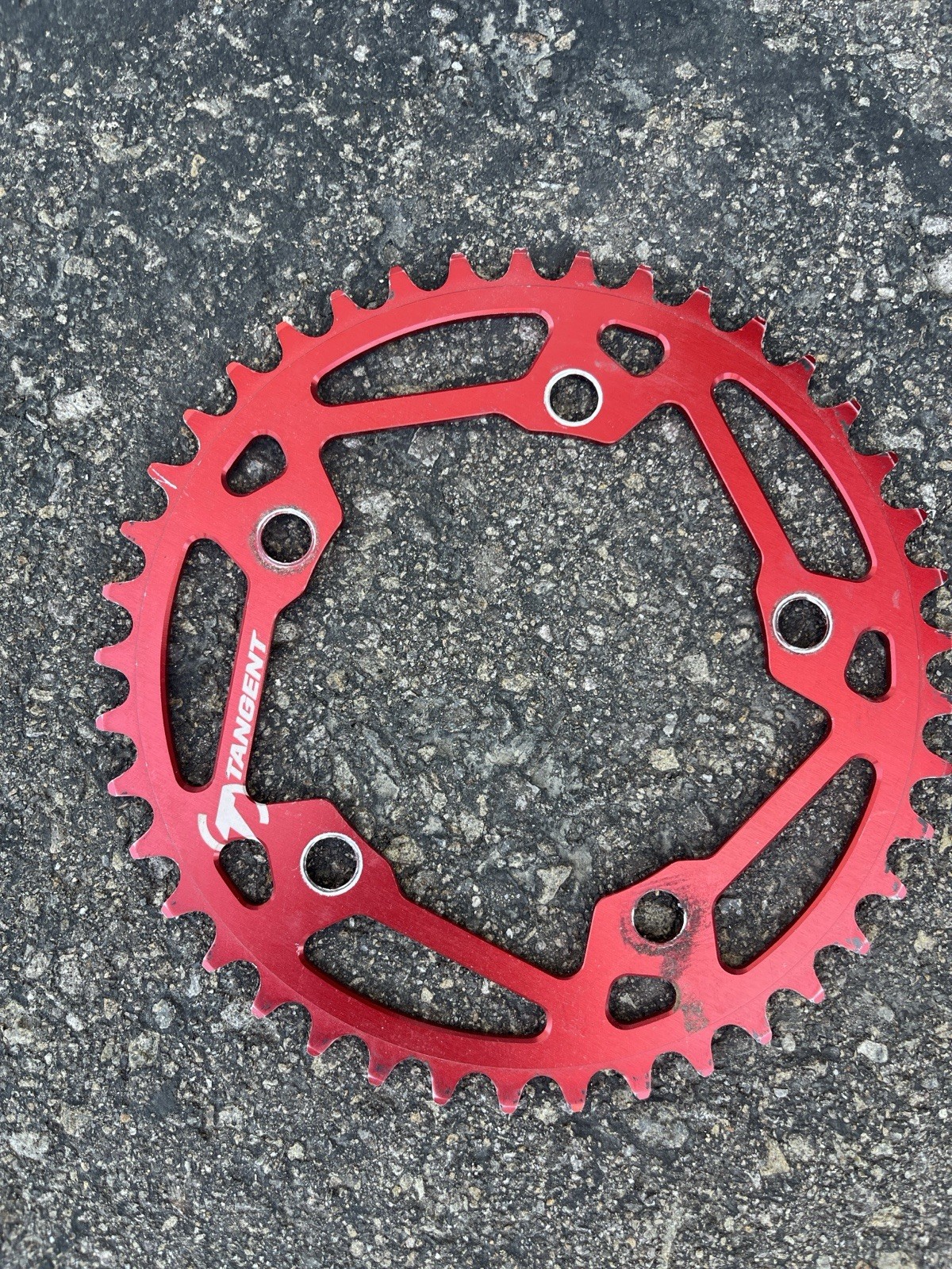 Tangent R7075 BMX Chainring 44T 104mm BCD 4-Bolt Aluminum Red