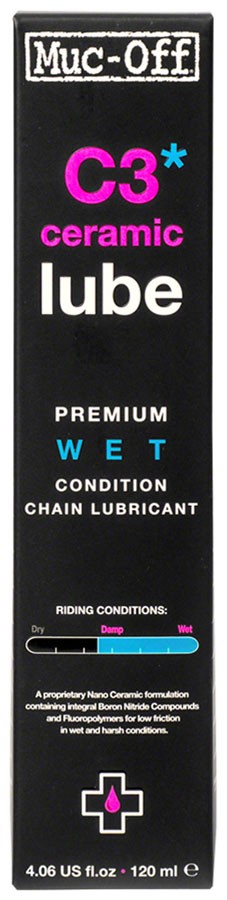 Muc-Off C3 Wet Ceramic Bike Chain Lube 120ml Drip Waterproof Chain Oil
