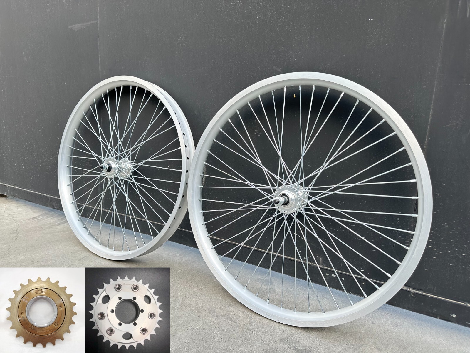 26″x1.85″ Bike Wheel Rim Front & Rear 48x12G & Freewheel &28T Disc Brake Adapter