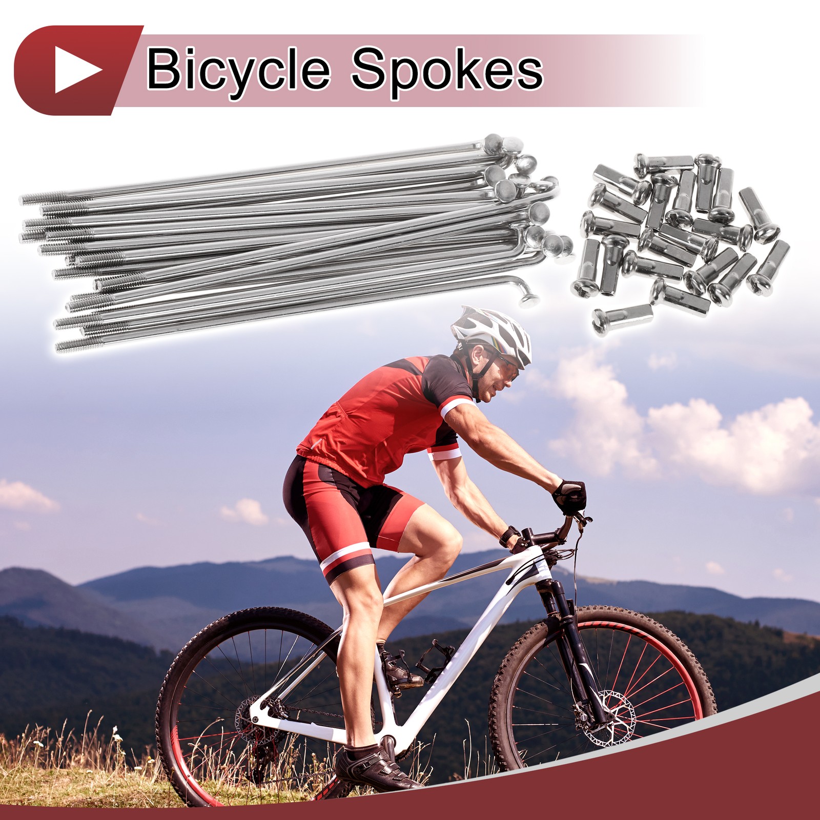 20pcs 13G Bike Wheel Spokes 89mm 304 Stainless Steel Silver